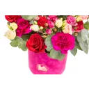 Flower box with roses and carnations